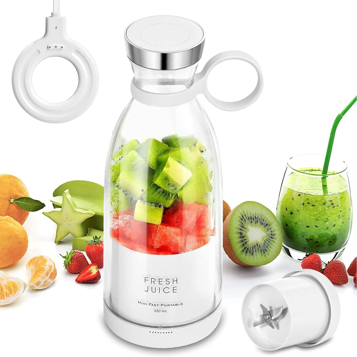 Mini Portable Blender – Fruit Juicer On-the-Go — White