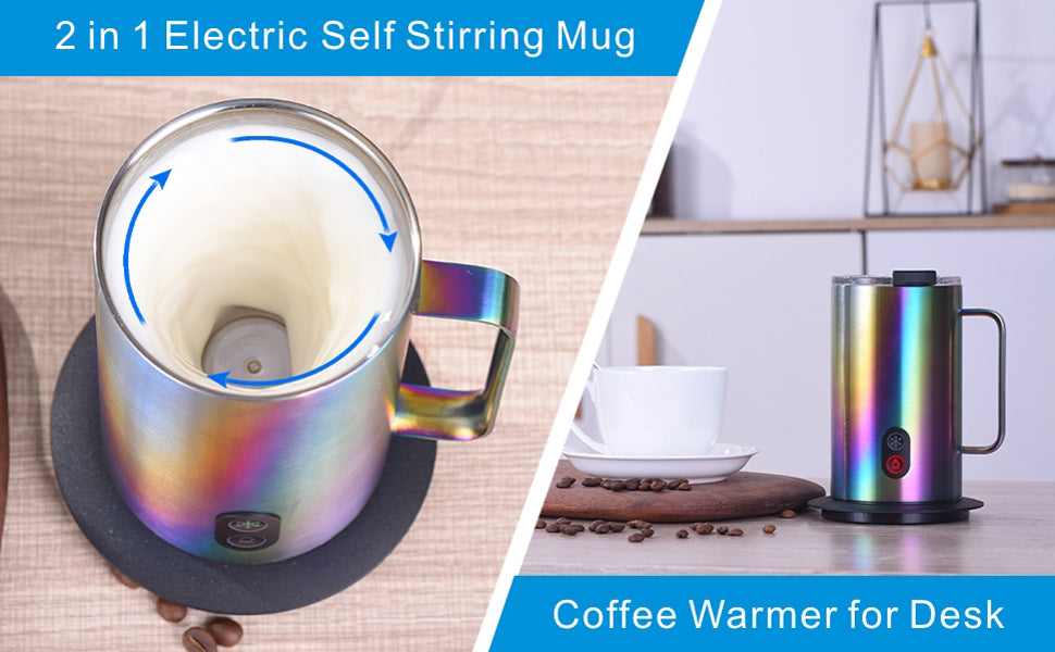 Self-Stirring Mug Warmer Set
