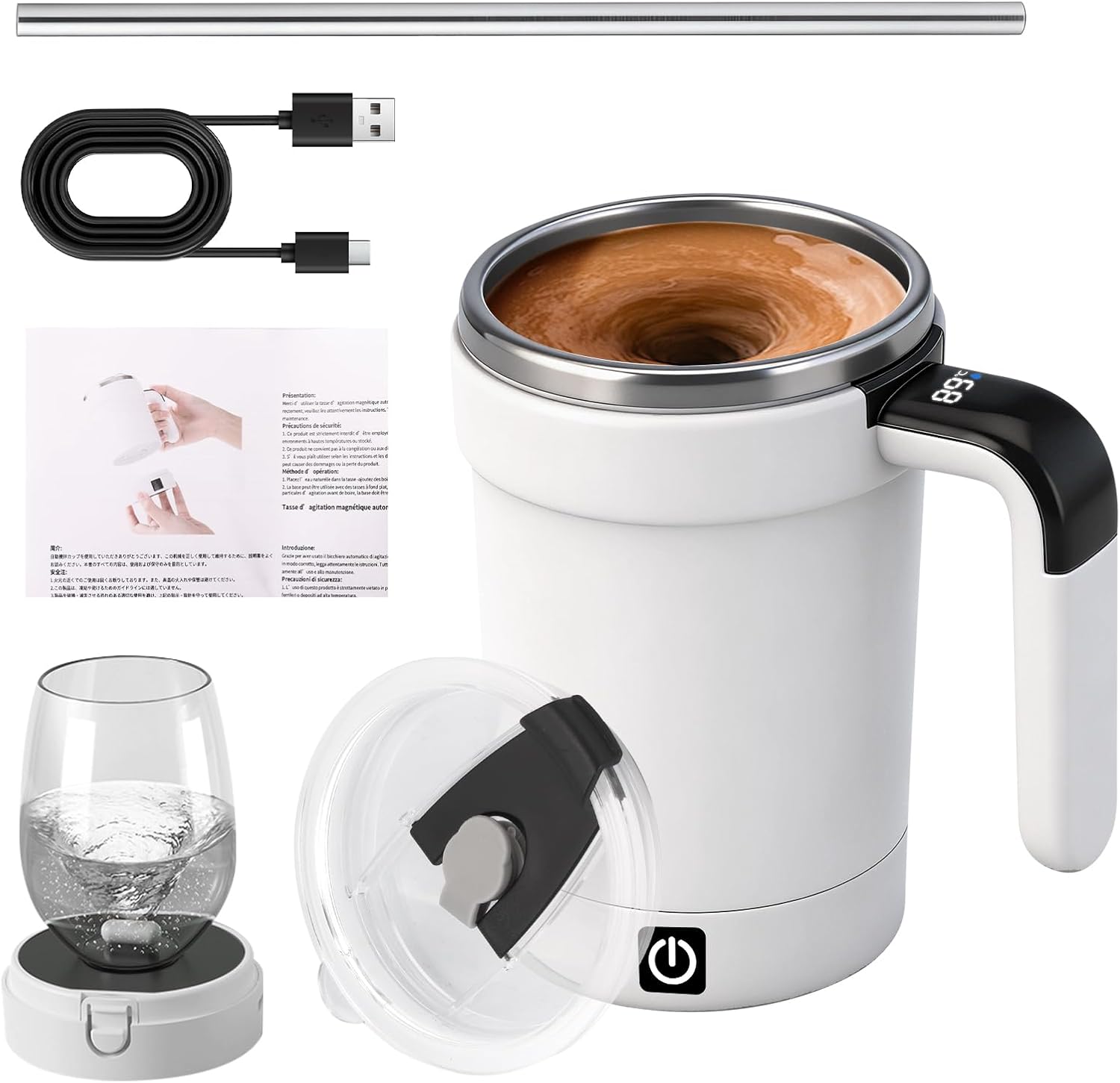 Self-Stirring Mug Warmer Set