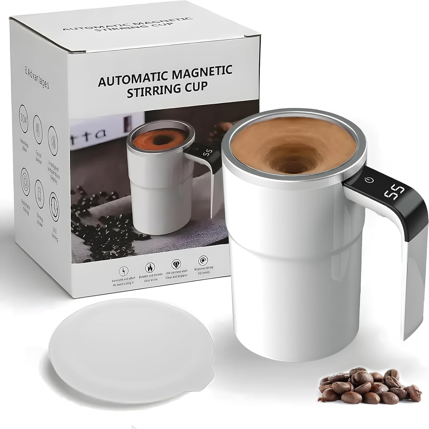 Self-Stirring Mug Warmer Set