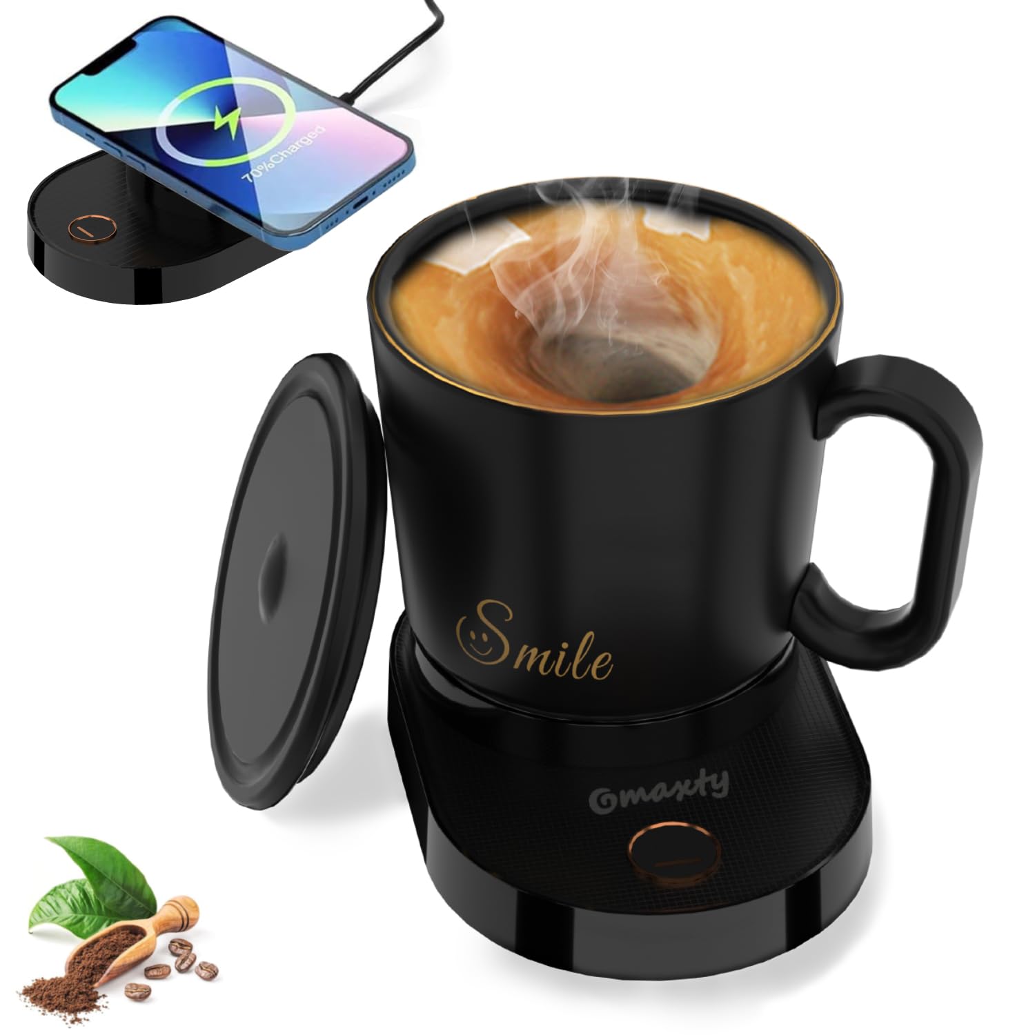 Self-Stirring Mug Warmer Set
