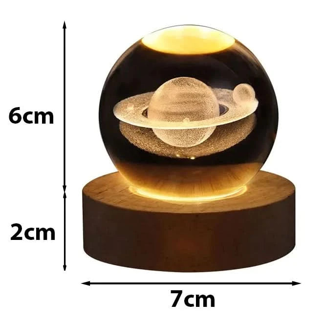 Galaxy Crystal Ball Lamp – 3D Moon & Starlight Night Light