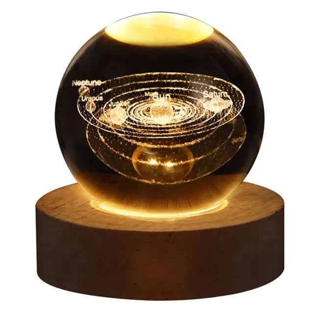 Galaxy Crystal Ball Lamp – 3D Moon & Starlight Night Light