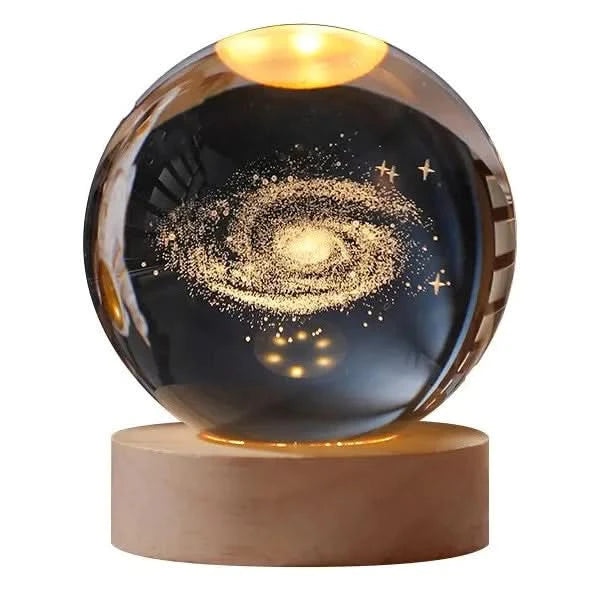 Galaxy Crystal Ball Lamp – 3D Moon & Starlight Night Light