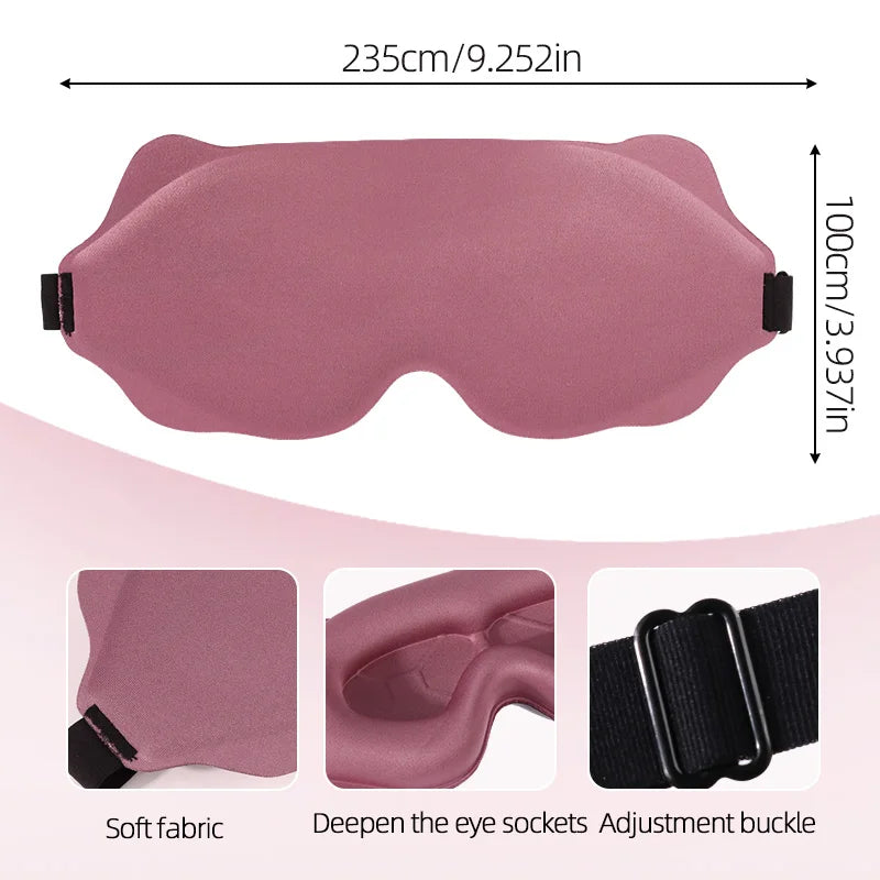 3D Contoured Sleep Mask — Total Blackout, Zero Pressure