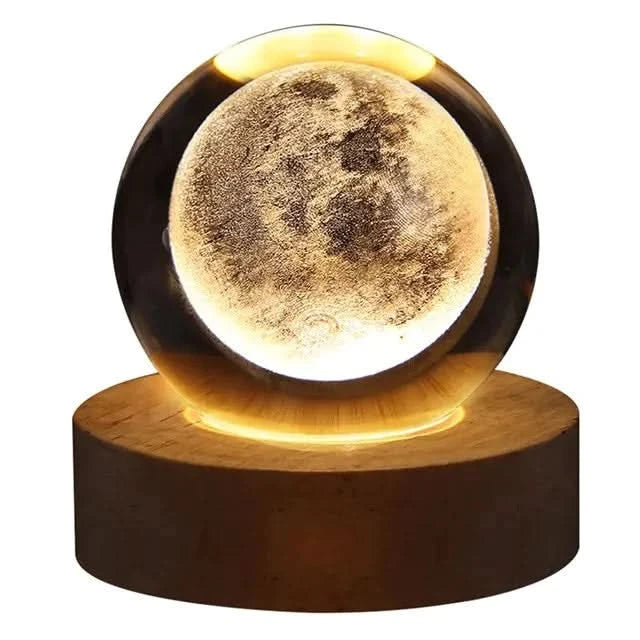 Galaxy Crystal Ball Lamp – 3D Moon & Starlight Night Light