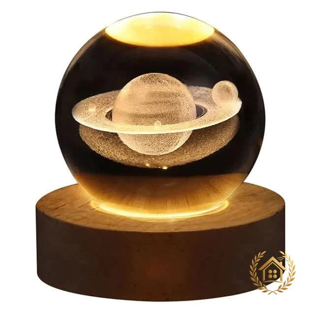 Galaxy Crystal Ball Lamp – 3D Moon & Starlight Night Light