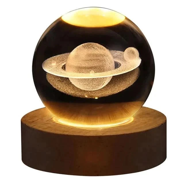 Galaxy Crystal Ball Lamp – 3D Moon & Starlight Night Light